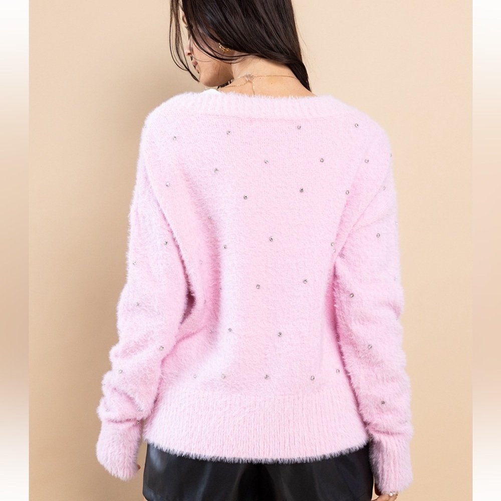 06 Cozy Angora Sweater Long Sleeve Cardigan - Picture 4 of 5